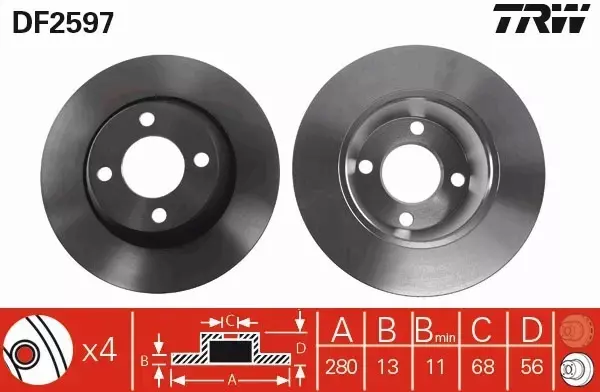 TRW TARCZE+KLOCKI PRZÓD AUDI 80 B4 280MM 