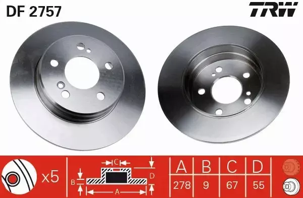 TRW TARCZA HAMULCOWA MERCEDES W124 W210 E KLASA 