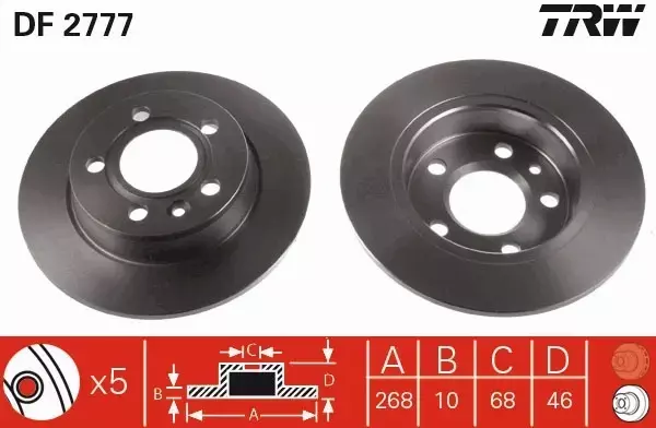 TRW TARCZE+KLOCKI TYŁ GALAXY SHARAN ALHAMBRA 268MM 