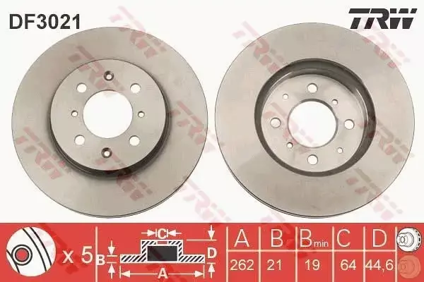 TRW TARCZE + KLOCKI PRZÓD HONDA CIVIC VI 262MM 