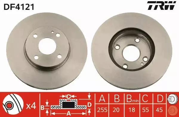 TRW TARCZE HAMULCOWE PRZÓD MAZDA MX-5 II (NB) 