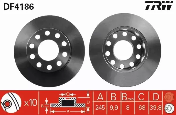 TRW TARCZA HAMULCOWA AUDI A4 00|} SEAT EXEO 