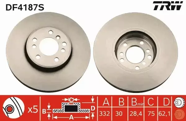 TRW DTEC TARCZE+KLOCKI PRZÓD BMW X5 E53 X3 E83 