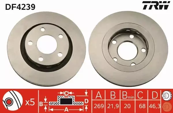 TRW TARCZE+KLOCKI TYŁ AUDI A8 D2 269MM 