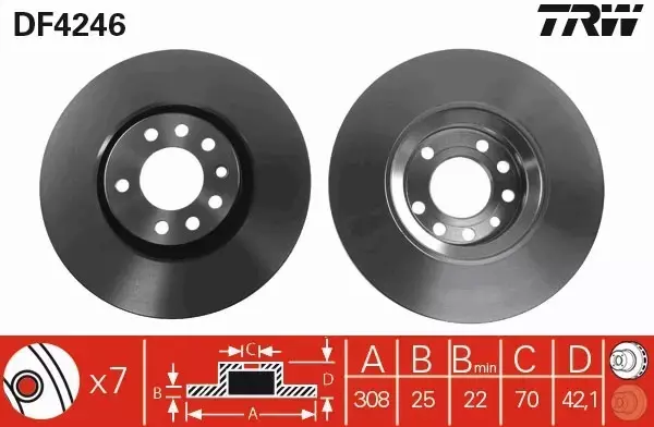 TRW TARCZE + KLOCKI PRZÓD OPEL MERIVA B 308MM 