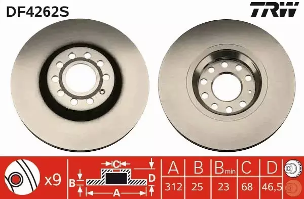 TRW TARCZE+KLOCKI PRZÓD VW PASSAT B5 B5FL 312MM 