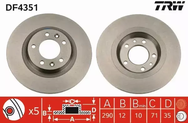 TRW DTEC TARCZE+KLOCKI TYŁ CITROEN C5 II III 