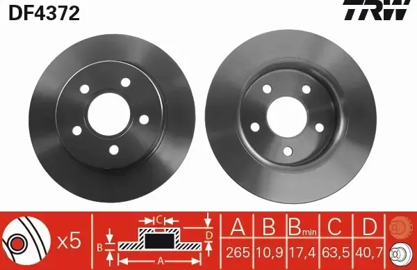 TRW TARCZE+KLOCKI PRZÓD+TYŁ FORD FOCUS MK2 278MM 