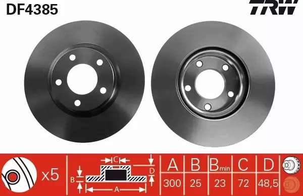 TRW TARCZE+KLOCKI PRZÓD MAZDA 3 BK BL 300MM 