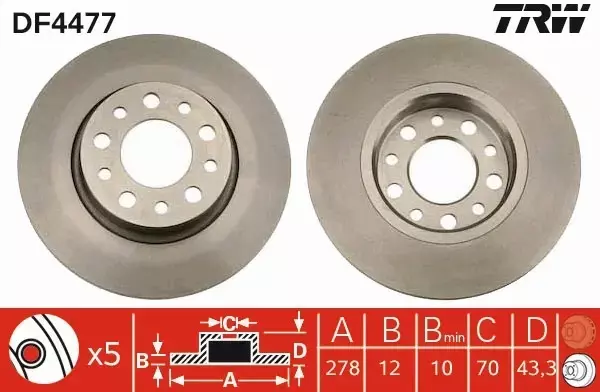 TRW TARCZE+KLOCKI TYŁ ALFA ROMEO 159 BRERA 