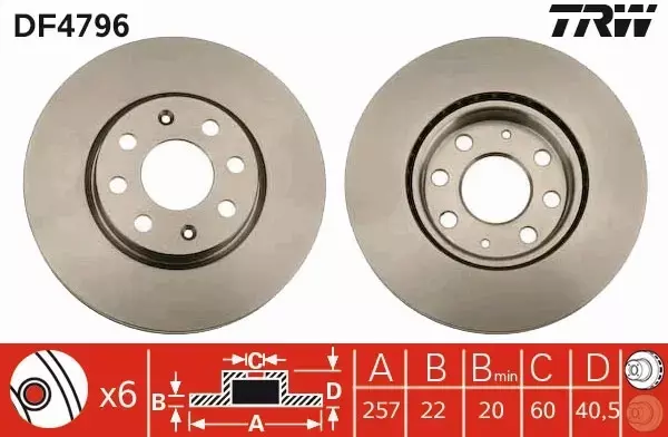 TRW TARCZE+KLOCKI PRZÓD OPEL CORSA E 257MM 