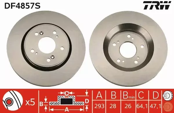 TRW TARCZE+KLOCKI PRZÓD HONDA CR-V III IV 293MM 