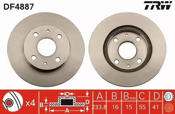 TRW TARCZE HAMULCOWE PRZÓD SUBARU JUSTY IV 