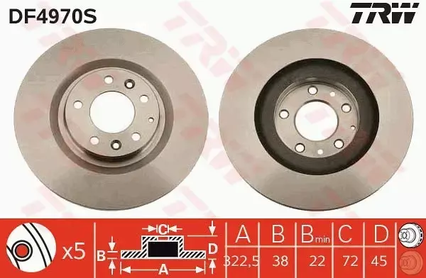 TRW TARCZE + KLOCKI PRZÓD MAZDA RX 8 322MM 