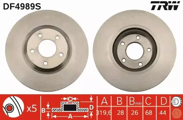 TRW TARCZE+KLOCKI PRZÓD NISSAN QASHQAI J10 320MM 