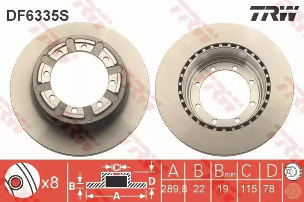 TRW TARCZE HAMULCOWE TYŁ DF6335S 