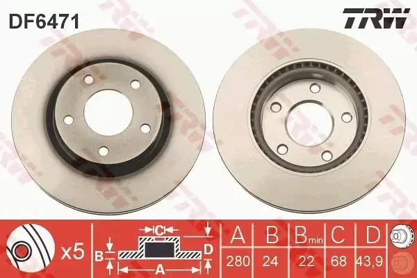 TRW TARCZE+KLOCKI PRZÓD NISSAN JUKE F15 280MM 