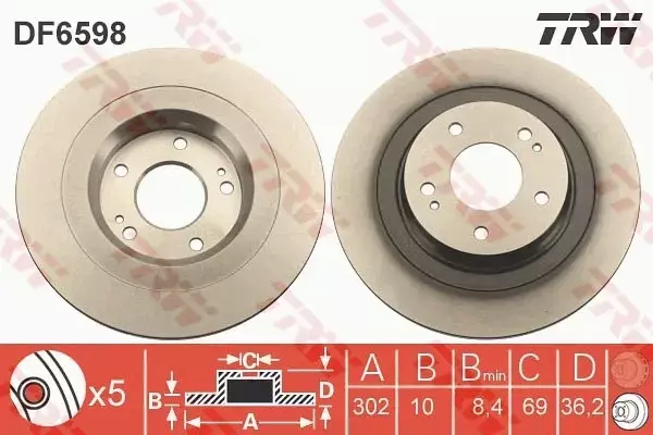 TRW TARCZE+KLOCKI TYŁ MITSUBISHI ASX 302MM 