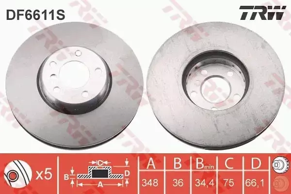 TRW TARCZA HAMULCOWA DF6611S 