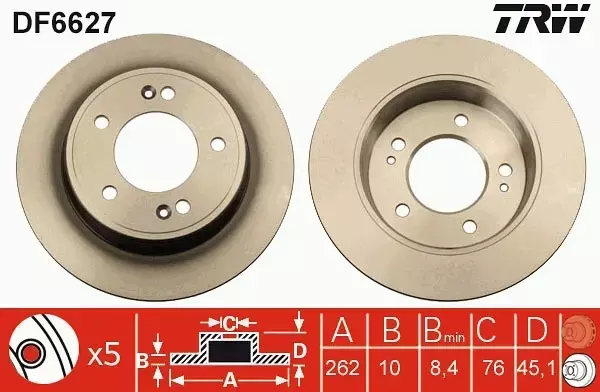 TRW TARCZE+KLOCKI PRZÓD+TYŁ HYUNDAI I30 II 280+262MM 