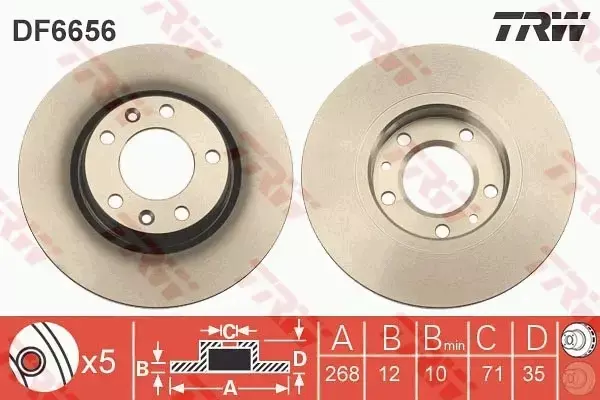 TRW TARCZE+KLOCKI PRZÓD+TYŁ C4 PICASSO II 308 II EL.RĘCZNY 304+268MM 