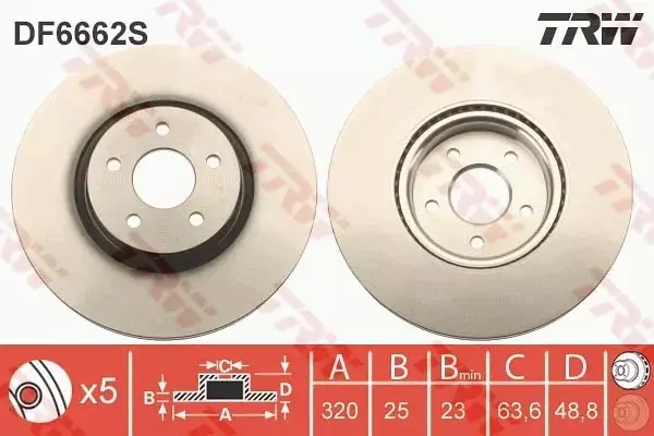 TRW TARCZE HAMULCOWE PRZÓD FORD FOCUS III 