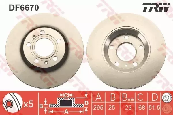 TRW TARCZE HAMULCOWE TYŁ PHAETON (3D1, 3D2, 3D3, 3D4, 3D6, 3D7, 3D8, 3D9) 