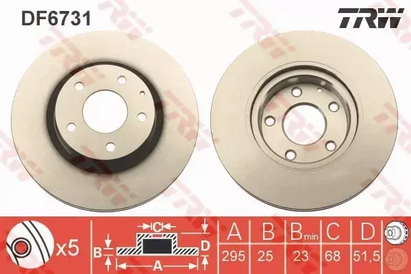 TRW TARCZE HAMULCOWE PRZÓD MAZDA 3 BM BN 295MM 