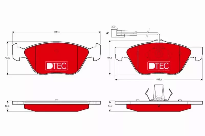 TRW KLOCKI HAMULCOWE DTEC PRZÓD GDB1212DTE 