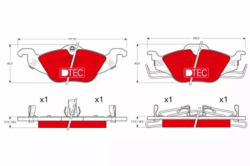 TRW KLOCKI HAMULCOWE DTEC PRZÓD GDB1351DTE 