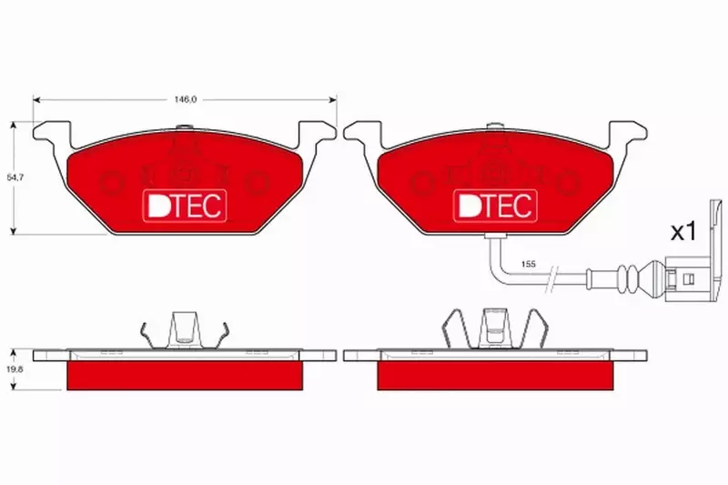 TRW DTEC TARCZE+KLOCKI PRZÓD VW JETTA III IV 