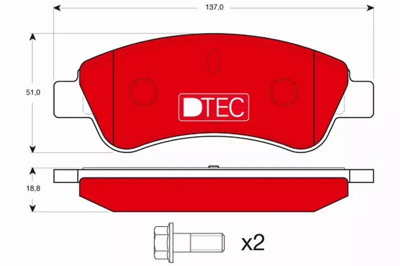 TRW KLOCKI HAMULCOWE DTEC PRZÓD GDB1463DTE 