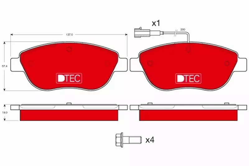 TRW DTEC TARCZE+KLOCKI PRZÓD LANCIA DELTA III 