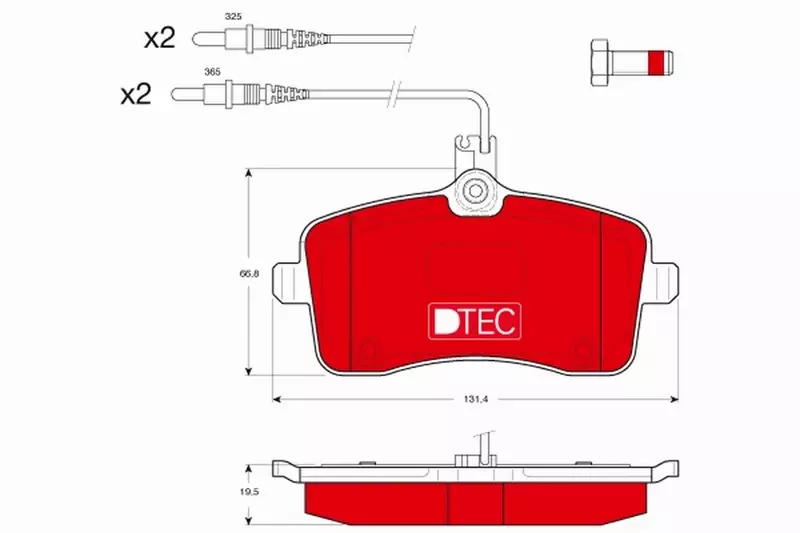 TRW KLOCKI HAMULCOWE DTEC PRZÓD GDB1594DTE 