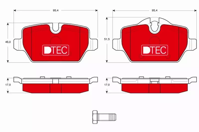 TRW KLOCKI HAMULCOWE DTEC TYŁ GDB1612DTE 