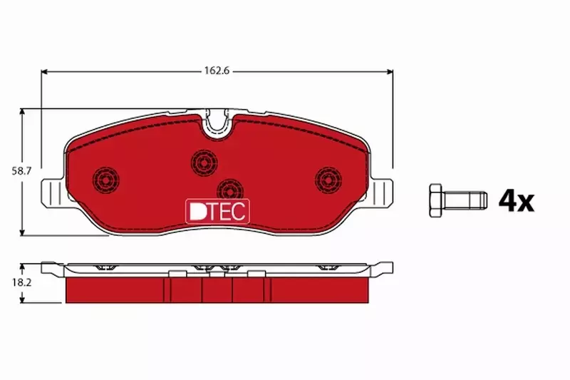 TRW KLOCKI HAMULCOWE DTEC PRZÓD GDB1631DTE 