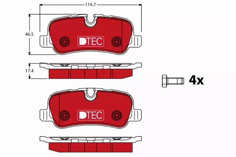 TRW KLOCKI HAMULCOWE DTEC TYŁ GDB1632DTE 