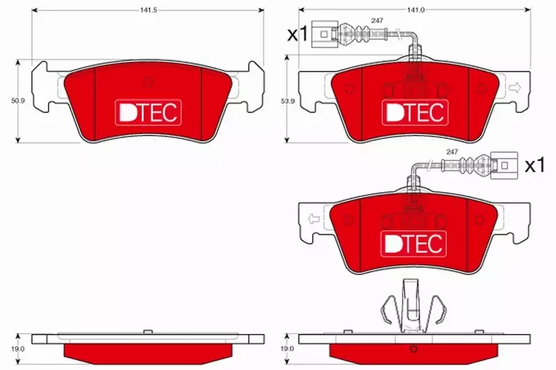 TRW KLOCKI HAMULCOWE DTEC TYŁ GDB1672DTE 