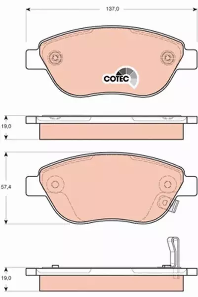 TRW KLOCKI HAM OPEL CORSA D 07.06- 1.3 CDTI PRZÓD 