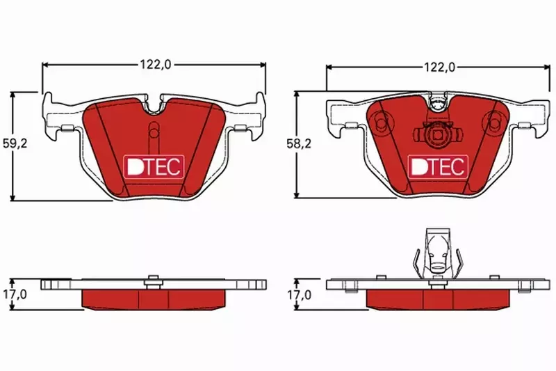 TRW KLOCKI HAMULCOWE DTEC TYŁ GDB1727DTE 