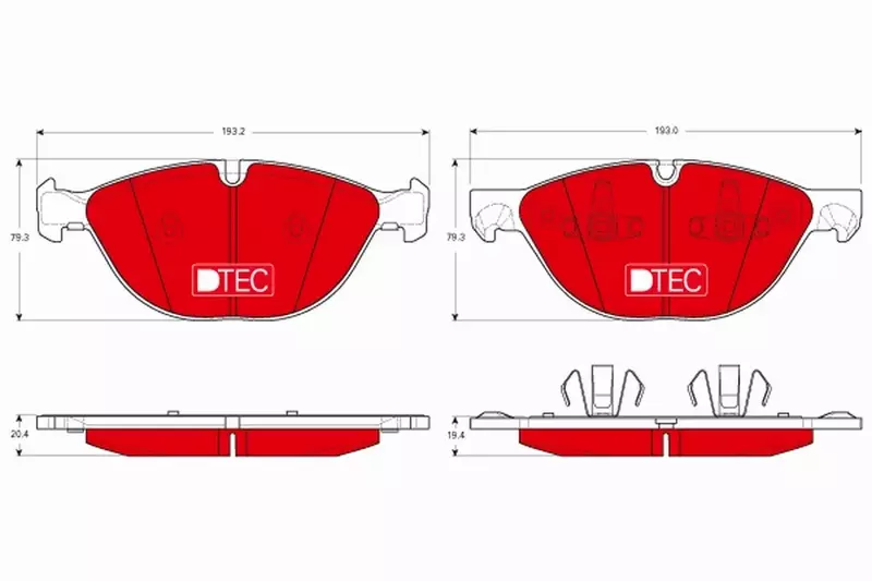 TRW KLOCKI HAMULCOWE DTEC PRZÓD GDB1728DTE 