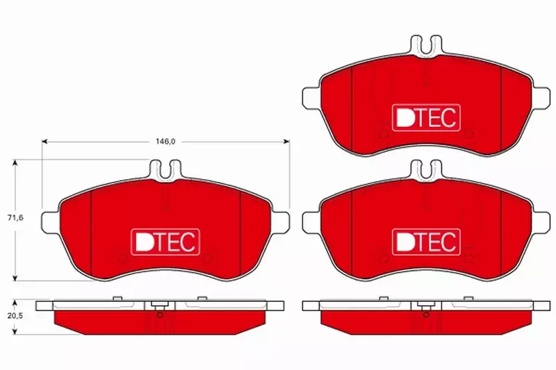 TRW KLOCKI HAMULCOWE DTEC PRZÓD GDB1736DTE 