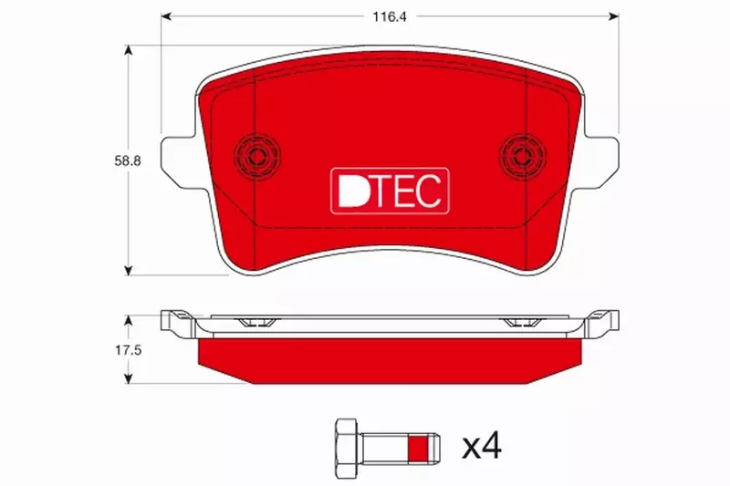 TRW KLOCKI HAMULCOWE DTEC TYŁ GDB1765DTE 