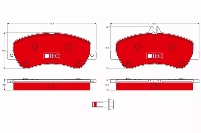 TRW KLOCKI HAMULCOWE DTEC PRZÓD GDB1798DTE 