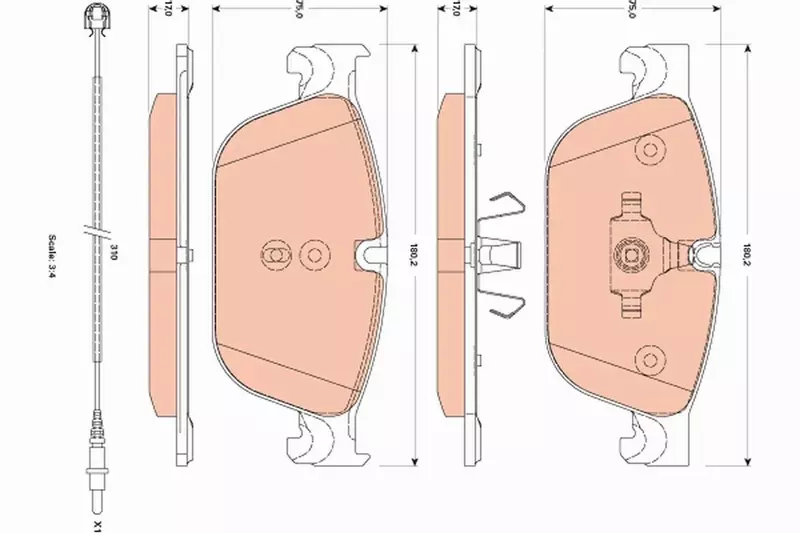 TRW TARCZE+KLOCKI PRZÓD CITROEN C6 340MM 