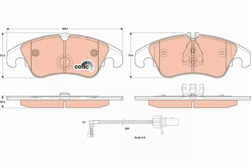 TRW TARCZE+KLOCKI PRZÓD AUDI A6 C7 A7 345MM 