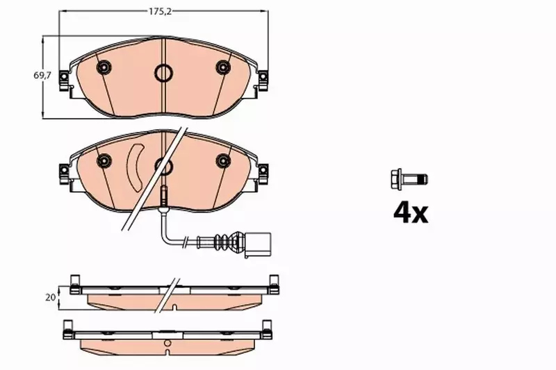 TRW TARCZE+KLOCKI PRZÓD AUDI A3 8V 340MM 