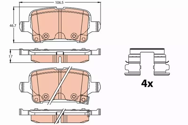 TRW TARCZE+KLOCKI TYŁ OPEL ASTRA K 264MM 