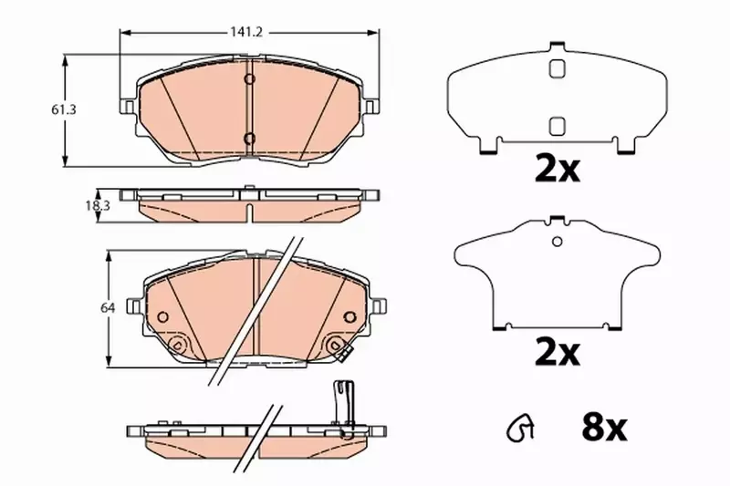 TRW KLOCKI HAMULCOWE GDB2290 