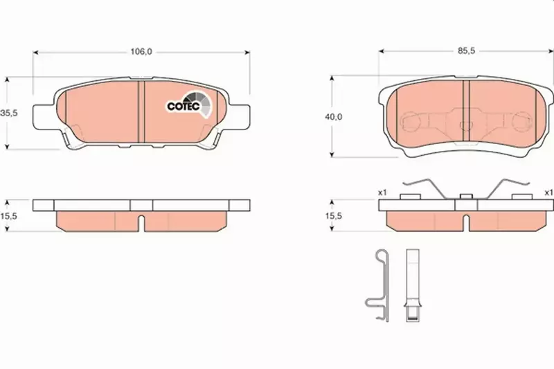 TRW KLOCKI HAMULCOWE TYŁ GDB3341 